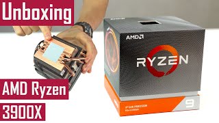 AMD Ryzen 9 3900X with Wraith Prism cooler  Unboxing of the CPU and cooler [upl. by Armahs725]