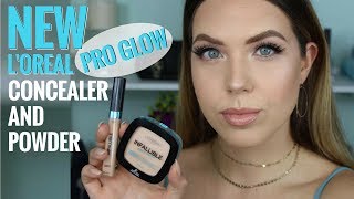 LOREAL PRO GLOW CONCEALER amp PRO GLOW POWDER REVIEW  NEW LOreal Pro Glow Product Test  Faith Drew [upl. by Aikemat]