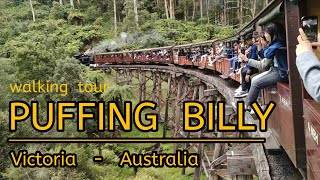 MELBOURNE  Puffing Billy Railway  Old Steam Train  Australia  Autumn 2023  Walking Tour [upl. by Nadaba634]