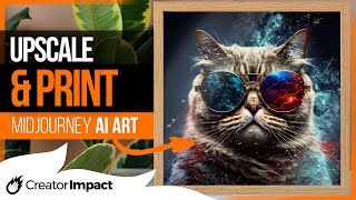 How to Upscale Midjourney Images for Print  Print on Demand Ai Art [upl. by Dnalon]