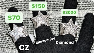 CZ vs MOISSANITE vs DIAMOND ring comparison [upl. by Ybloc]