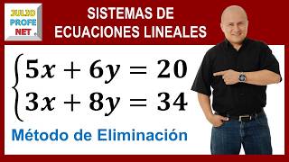 Sistemas de ecuaciones lineales 2×2 por eliminación  Ej 1 [upl. by Abeh]