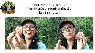 Paleobotânica  Processo de fossilização das plantas do tipo petrificação e permineralização [upl. by Melborn886]