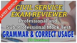 ENGLISH GRAMMAR AND CORRECT USAGE 2 MOCK TEST  CIVIL SERVICE EXAM REVIEWER 2025 Prof amp SubProf [upl. by Kilk]