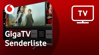 Senderliste  GigaTV auf der HZBox [upl. by Chilcote]