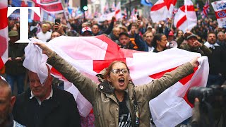 Tommy Robinson protest erupts in London as thousands gather [upl. by Dani800]