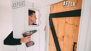 Building a Barn Door DIY Project  Home Renovation Episode 4 [upl. by Merideth]