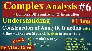 Complex Analysis 6 MImp  Milne Thomson Method  Construction of Analytic Function [upl. by Alvin]