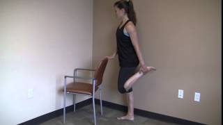 Standing Quadriceps Stretch With Chair Support [upl. by Zehcnas]