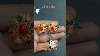 24ct gold jewellery 🆕 design navratan locket ring and tap set virlshort video Nepalgunj [upl. by Ulund]