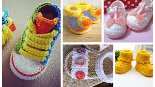 Lovely Crochet Booties Baby Shoes Yarn Crochet knitted Shoes  Newborn AccessoriesSuper Smart [upl. by Erdei]