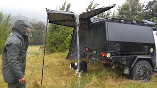 Rain Camping In Popup Car Tent [upl. by Krucik]