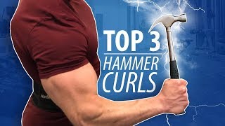 TOP 3 HAMMER CURLS  BicepBrachialis Development [upl. by Nivets]