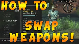 Elder Scrolls Online  How to weapon Swap on PS4  XboxOne [upl. by Eimmak]