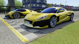 Rimac Nevera vs Devel Sixteen at Monza Full Course [upl. by Aihcsrop]