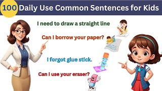 100 Daily Use Common Sentences for Beginners  Kids Daily English  englishlearningvideo forkids [upl. by Levon776]