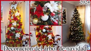 como decorar tu árbol de navidad 2024🎄🧑‍🎄colores tradicionales🎄 tendencias 2024 [upl. by Bahner]