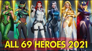 MARVEL Super War  All 69 Heroes amp 227 Skins 2021 [upl. by Kelby437]