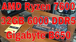 PC AM5 upgrade  AMD Ryzen 7600  32GB DDR5  Gigabyte B650 Gaming X AX [upl. by Ardnekat311]