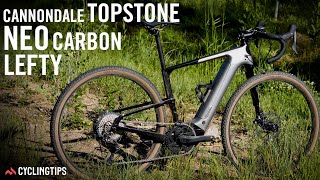 Cannondales full suspension gravel ebike the Topstone NEO lefty INDEPTH review [upl. by Ahsaercal]