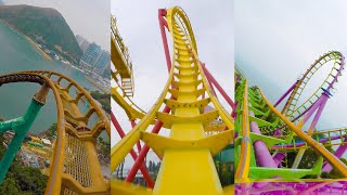 Every Roller Coaster at Ocean Park Hong Kong Past amp Present Front Seat POV [upl. by Wildon]