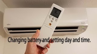 FUJITSU MINI SPLIT REMOTE BATTERY AND TIME [upl. by Nnylaf947]