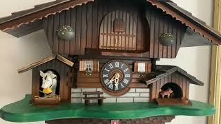 Vintage Swiss Lotscher cuckoo clock [upl. by Ahsenat25]