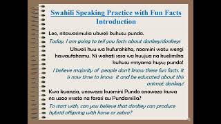 15 Fun Facts About Donkeys Swahili Speaking Practise [upl. by Duffie716]