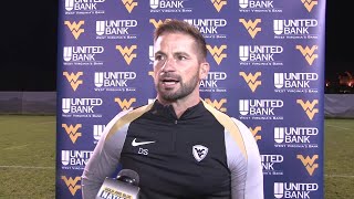 WATCH WVU mens soccer coach Dan Stratford talks about the Mountaineers 21 win over UCF [upl. by Ocram]