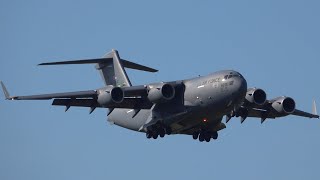 MILITARY AIRCRAFTS ft US Air Force C17 amp more  Zurich Airport Plane Spotting [upl. by Ainoloppa]