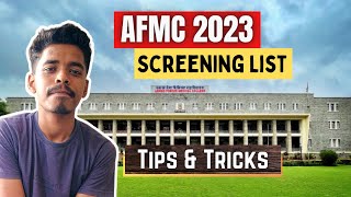 AFMC 2023 Screening List  quot Must Watch Before Screening [upl. by Aimik923]