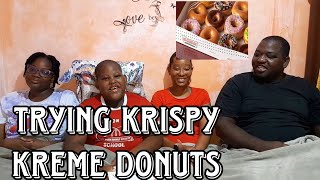 Trying Krispy Kreme Donuts Part 2  The Fun Smiths Family [upl. by Alessig]