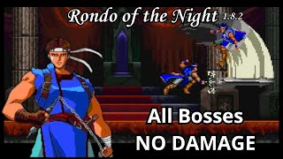 Castlevania Rondo of the Night 182  All Bosses NO DAMAGE [upl. by Julissa]