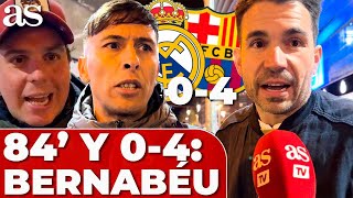 REACCIÓN y ENFADO AFICIÓN REAL MADRID AL 04 DEL BARCELONA EN EL SANTIAGO BERNABÉU MARCHÁNDOSE ANTES [upl. by Ylellan569]