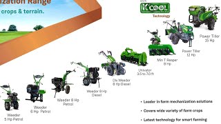 kirloskar all products in 1 video  Power tiller  weeder  rotavator  Kcool engine  brush cutter [upl. by Milas]