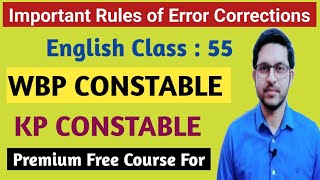 Important Rules of Error Corrections  Part 1  WBP Constable  KP Constable [upl. by Novaat]