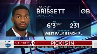 2016 NFL Draft Rd 3 Pk 91  New Englnd Patriots Select QB Jacoby Brissett [upl. by Almita76]