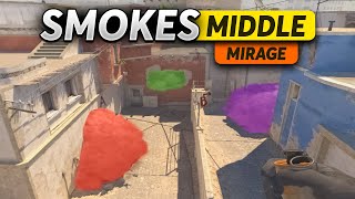 CS2 Mirage  all middle smokes from 1 spot  mirage window smoke connector [upl. by Llewej]