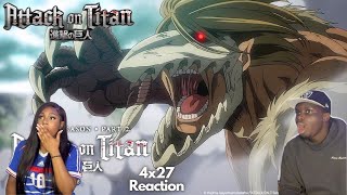 WE CRIEDFALCO TRANSFORMATION ATTACK ON TITAN SEASON 4 EPISODE 27 REACTIONREVIEW Retrospective [upl. by Korwun]