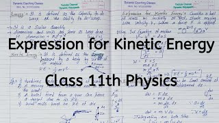 Expression for Kinetic Energy  Chapter 5  Work Energy and Power  Class 11  Physics [upl. by Jo Ann]