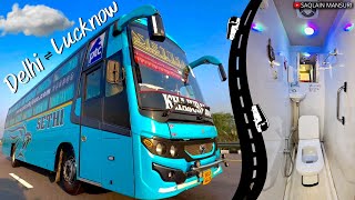 Delhi To Lucknow Bus Journey 🛣️ Washroom OnBoard 😲 PTC SKY BUS ❤️‍🔥 Expressway Night Driving [upl. by Llerrac803]