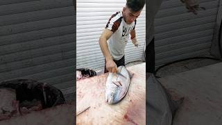 How to clean fish pompano Skinning fish with a knife shorts [upl. by Kealey]