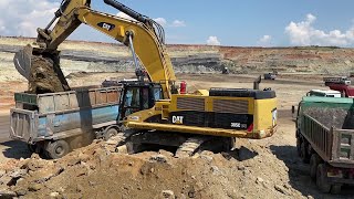 Caterpillar 385C Excavator Loading Mercedes amp MAN Trucks  Interkat SA [upl. by Argile118]