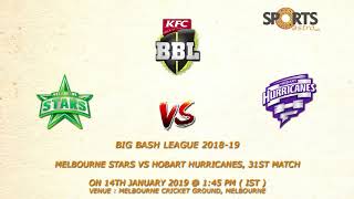 Big Bash League 201819 Melbourne Stars vs Hobart Hurricanes 31st Match Prediction [upl. by Choong]