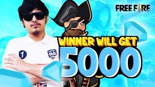 MortaL and Total gaming become caster of 5000 diamond match  Garena FREE FIRE [upl. by Ameerak]