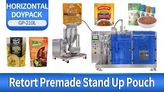 Automatic Tuna Meat Chicken High Viscous Food Retort Pouch Doypack Packing Machine [upl. by Hanima]