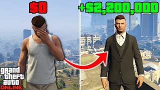 How to Make 2200000 Starting From Level 1 In GTA 5 Online Updated Beginner Solo Money Guide [upl. by Annahsit]