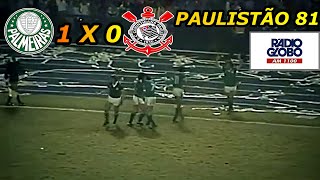 Palmeiras 1 x 0 Corinthians 1981 gol de Freitas RÁDIO GLOBO SP [upl. by Darooge975]