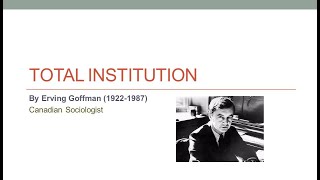 Erving Goffman  Total Institution  Canadian Sociologist in Tamil [upl. by Lomaj]