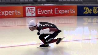 Haralds Silovs speedskating corner technique in slowmotion [upl. by Eciruam58]